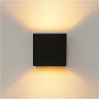 Lumo Qube Wandlamp Buitenlamp met Lichtbron - wandarmatuur - 380lm 1800K - Zwart - IP54