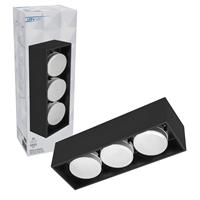 LEDs Light Cube LED Plafondlamp - 3 lichtpunten - Draaibaar licht - Staal - 30 x 8 cm - Zwart