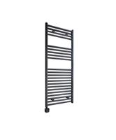 Electrische Wifi Radiator Sanicare HPW Carini 111,8x60 cm Mat Zwart Met Thermostaat Zwart Linksonder