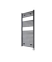 Electrische Wifi Radiator Sanicare HPW Carini 111,8x60 cm Zwart Met Thermostaat Zilver Rechtsonder