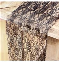 Zwarte Tafelloper Kant 3,1m 3st