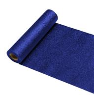 Donkerblauwe Tafelloper Glitter 5m