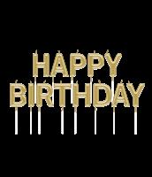 Happy Birthday Kaarsen Goud 2,5cm