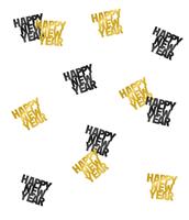 Happy New Year Tafelconfetti Zwart Goud 14gr