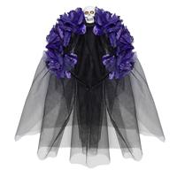 Halloween Haarband Zwart Paars Sluier