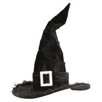 Halloween Heksenhoed Zwart Met Gesp