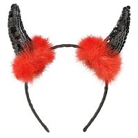 Halloween Haarband Rood Zwart Duivel Hoorns