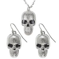 Halloween Accessoireset Zilver Doodshoofd 3 delig
