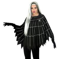 Halloween Poncho Spinnenweb