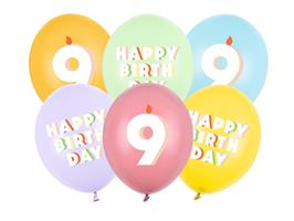 9 Jaar Ballonnen 30cm 6st