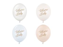 Hello Baby Ballonnen Blauw Wit 30cm 50st