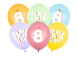 8 Jaar Ballonnen 30cm 6st