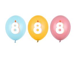 8 Jaar Ballonnen 30cm 50st