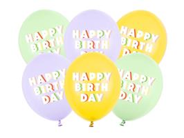 Happy Birthday Ballonnen Gekleurd Latex 30cm 6st