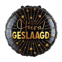 Geslaagd Helium Ballon Goud Zwart Leeg 45cm