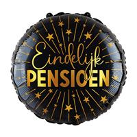 Pensioen Helium Ballon Zwart Goud Leeg 45cm