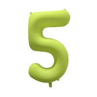 5 Jaar Cijfer Ballon Neon Geel Leeg 86cm