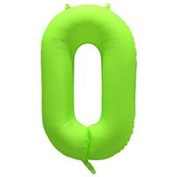 0 Jaar Cijfer Ballon Neon Groen Leeg 86cm