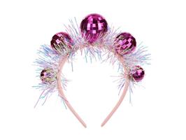 Disco 70S Haarband Roze Discoballen