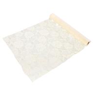 Ivoorkleurige Tafelloper Roses 5m