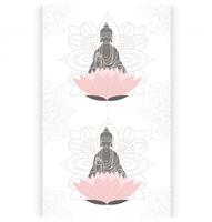 Roze Wit Creme Tafelloper Buddha 5m