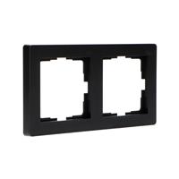Dubbelframe voor wandcontactdoos - Universeel - 55 x 55 mm - Zwart