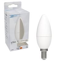 LED kaarslamp E14 koelwit 4000K - 4.9W 470 lumen - mat opaal