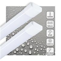 2 PACK LEDs Light LED TL lamp 120 cm voor binnen - Complete LED TL verlichting - 4650 lm