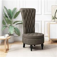 vidaXL Slipper Stoel Donkergrijs 56,5 x 70 x 110 cm Nep Suede Leer