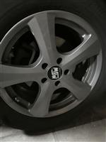 Winterband op Alu velgen MSW  Gry Silver   