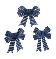 Donkerblauwe Strik Velvet 10cm 3st