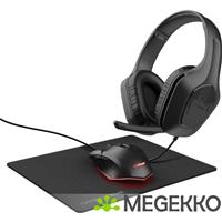 Trust GXT 790 3-in-1 Muis, Muismat, en Headset Bundel Zwart
