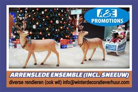 verhuur arrenslede met rendieren kerstman etc. 