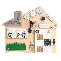 Sensorisch Busy Bord - Huisje- Activiteitenbord Mintgroen-blauw