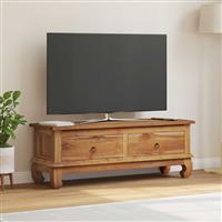 vidaXL TV-standaard met lade Naturel 110 x 35 x 40 cm Massief Teakhout