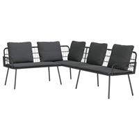 vidaXL Bank met kussen Grijs 61.5 x 123 x 82cm Metaal