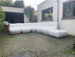 Modulaire witte lederen designzetel 