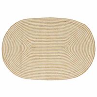 vidaXL Vloerkleed Natuurlijk en Wit 122 x 183 cm Jute