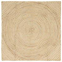 vidaXL Vloerkleed Natuurlijk en Wit 160 x 160 cm Jute