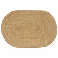 vidaXL Vloerkleed Natuurlijk en Zwart 300 x 300 cm Jute