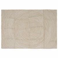 vidaXL Vloerkleed Natuurlijk en Wit 140 x 200 cm Jute