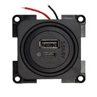 Presto Contactdoos 2x USB A/C Lader 12V Inbouw S-10.000 Zwart