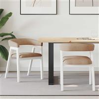 vidaXL Eettafelstoelen 2 pcs Wit 54 x 57 x 73 cm Massief rubberhout