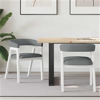 vidaXL Eettafelstoelen 2 pcs Wit 54 x 57 x 73 cm Massief rubberhout