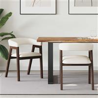 vidaXL Eettafelstoelen 2 pcs Licht Bruin 54 x 57 x 73 cm