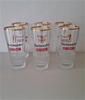 6 Vintage Dortmunder Union Bierglazen