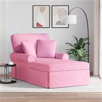 vidaXL Chaise Lounge met Rok met kussen Roze 91 x 157 x 91 cm Stof