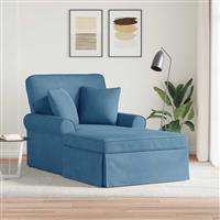 vidaXL Chaise Lounge met Rok Blauw 91 x 157 x 91 cm Geribbelde Stof