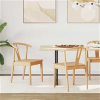 vidaXL Eetkamerstoel 2 pcs Naturel Massief Rubberhout