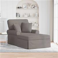 vidaXL Chaise Lounge met Rok met kussen Taupe 91 x 157 x 91 cm Stof
